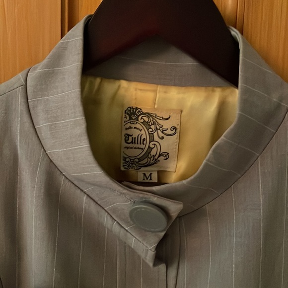 Pinstripe long blazer/ suit dress - Picture 6 of 7